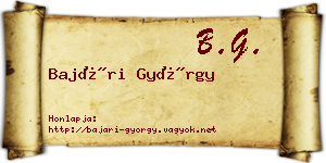 Bajári György névjegykártya